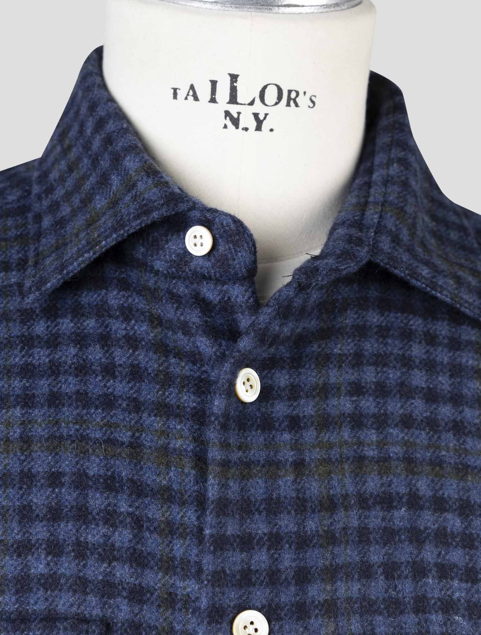 Kiton Blue Cashmere Vicuna Silk Shirt