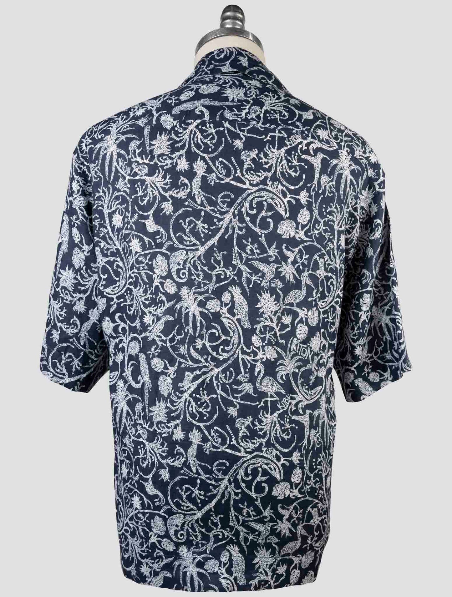Kiton Blue Linen Short Sleeve Shirt