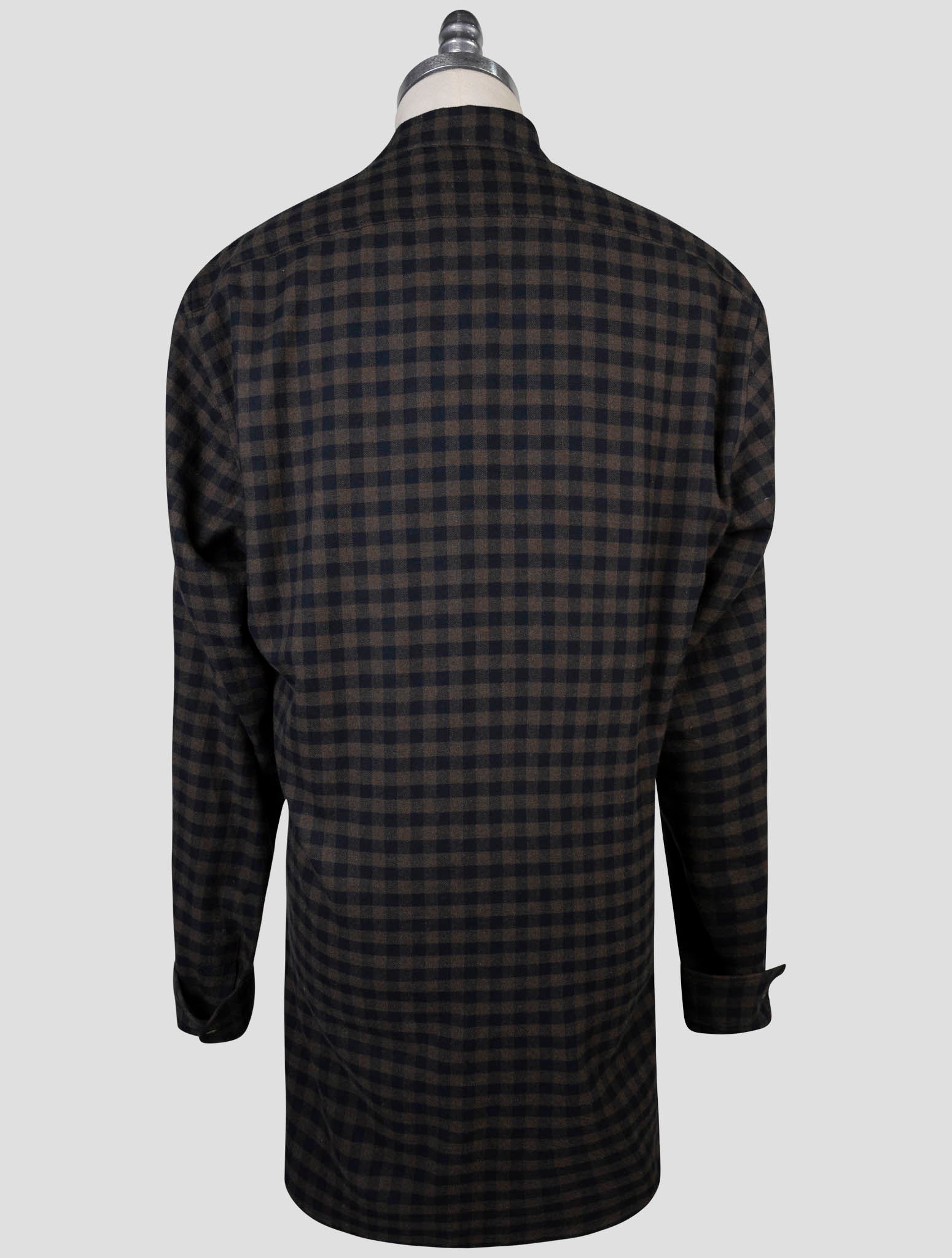 Kiton Blue Brown Cotton Shirt Buba