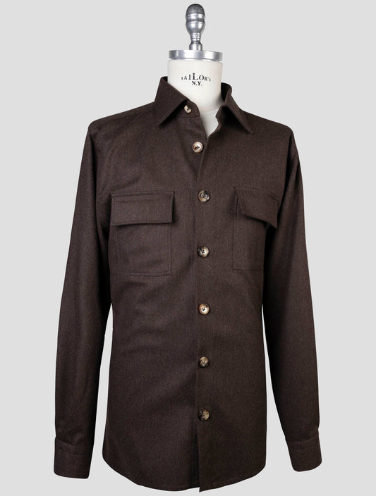 Kiton Brown Wool Pa Ea Shirt