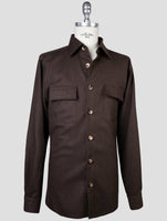 Kiton Brown Wool Pa Ea Shirt