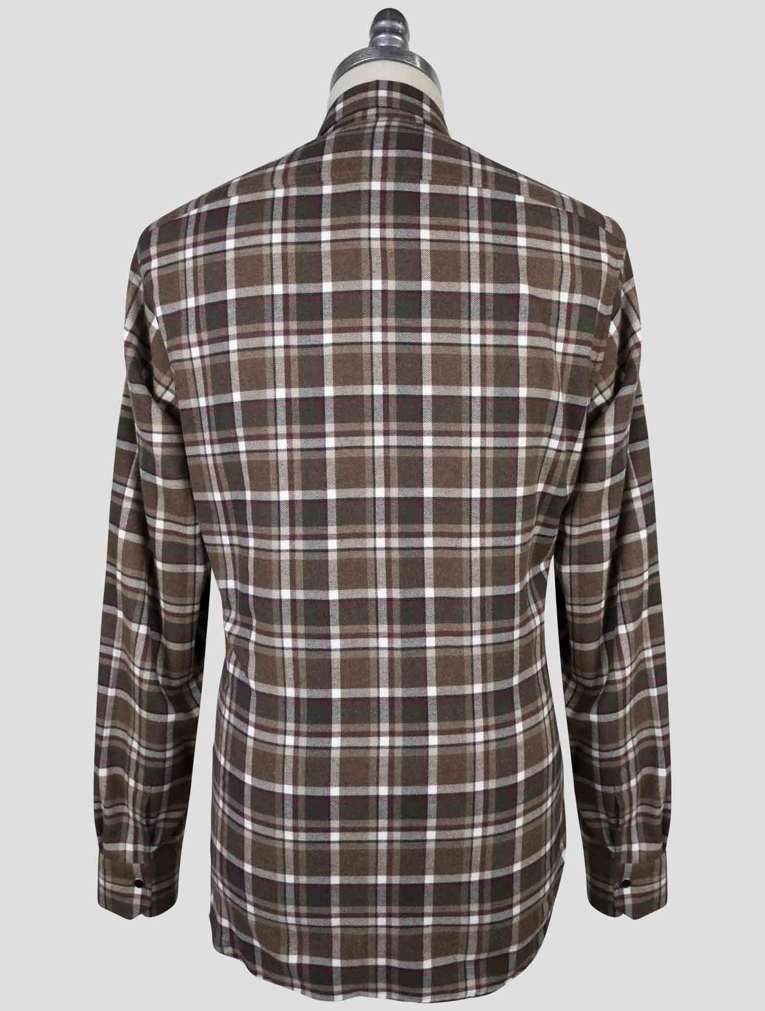 Kiton Brown Cotton Shirt Buba
