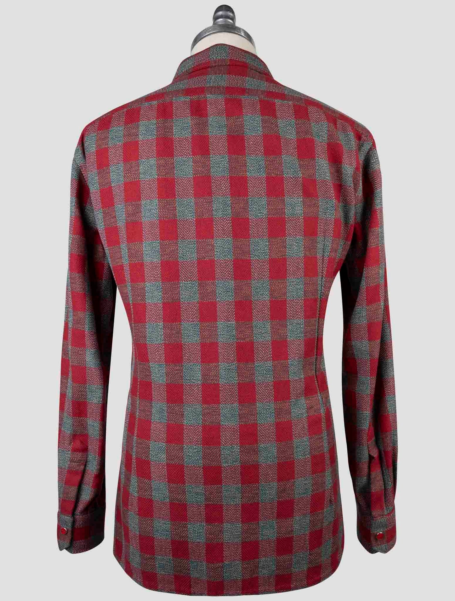 Kiton Gray Red Cotton Shirt