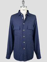 Kiton Gray Blue Cotton Shirt