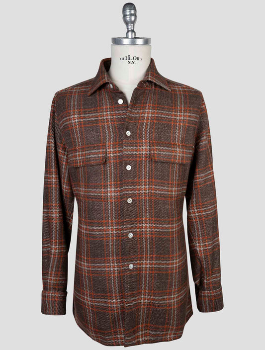 Kiton Multicolor Cashmere Virgin Wool Silk Linen Shirt