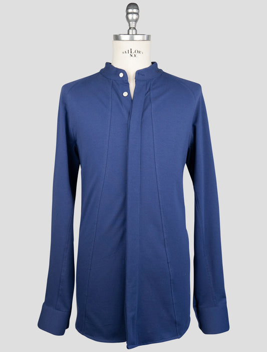 Kiton Blue Cotton Shirt