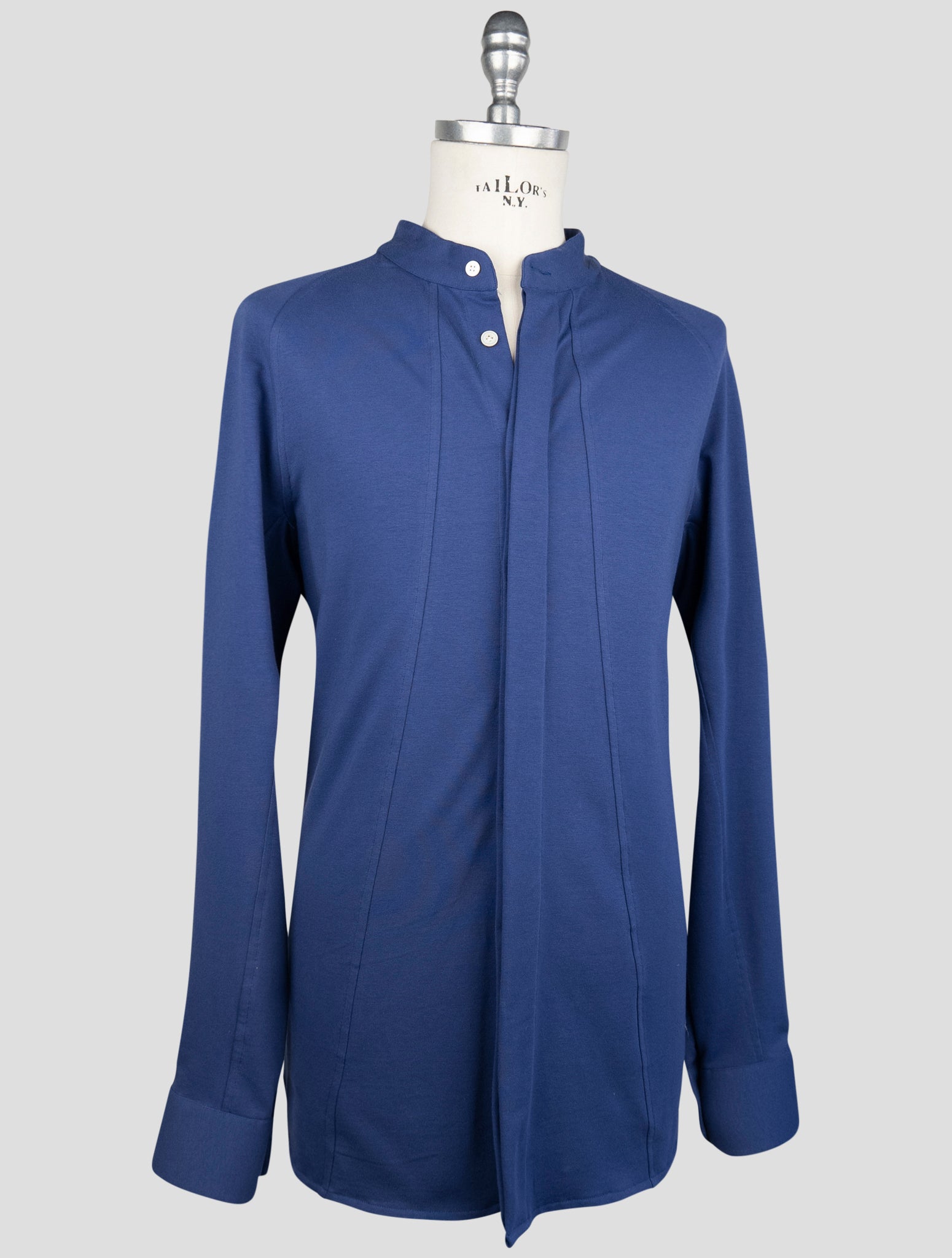 Kiton Blue Cotton Shirt