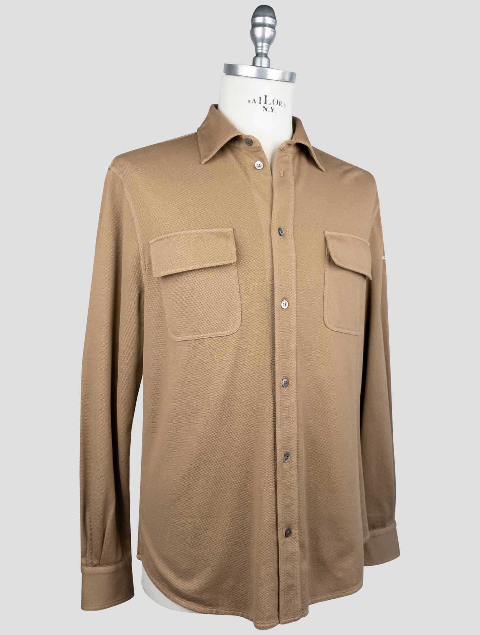 Kiton Brown Cotton Ea Shirt