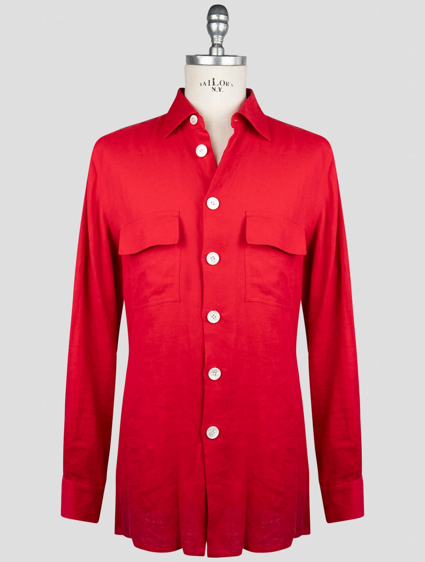 Kiton Red Linen Shirt