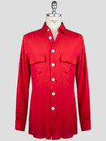 Kiton Red Linen Shirt
