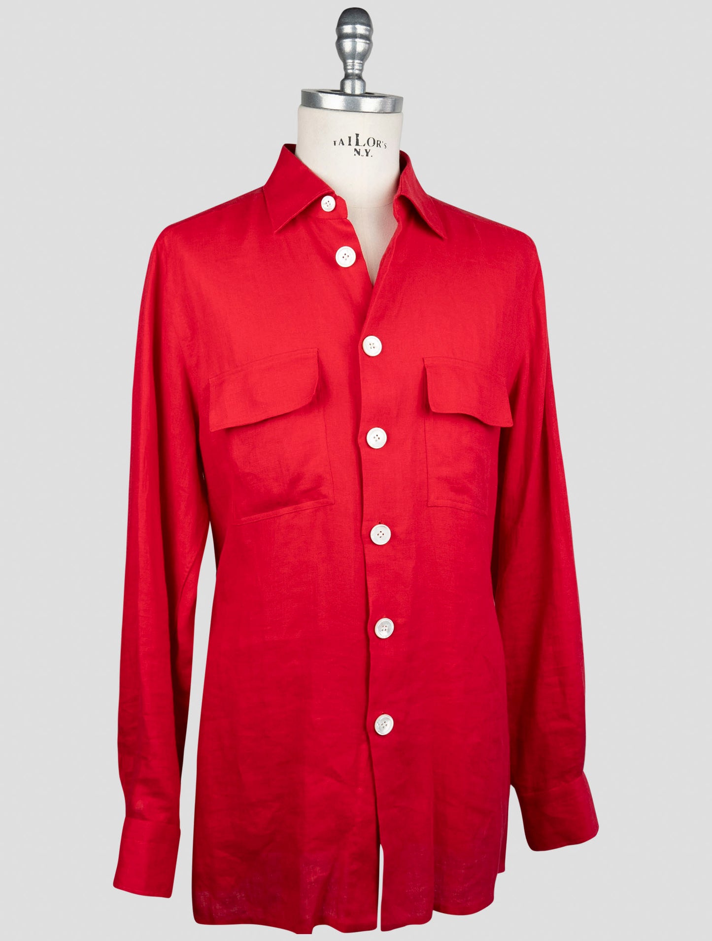 Kiton Red Linen Shirt