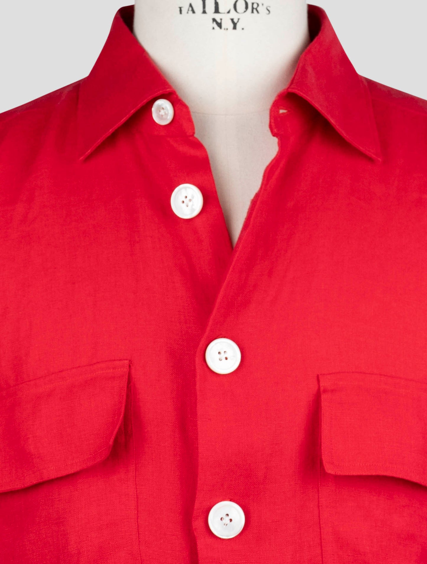 Kiton Red Linen Shirt