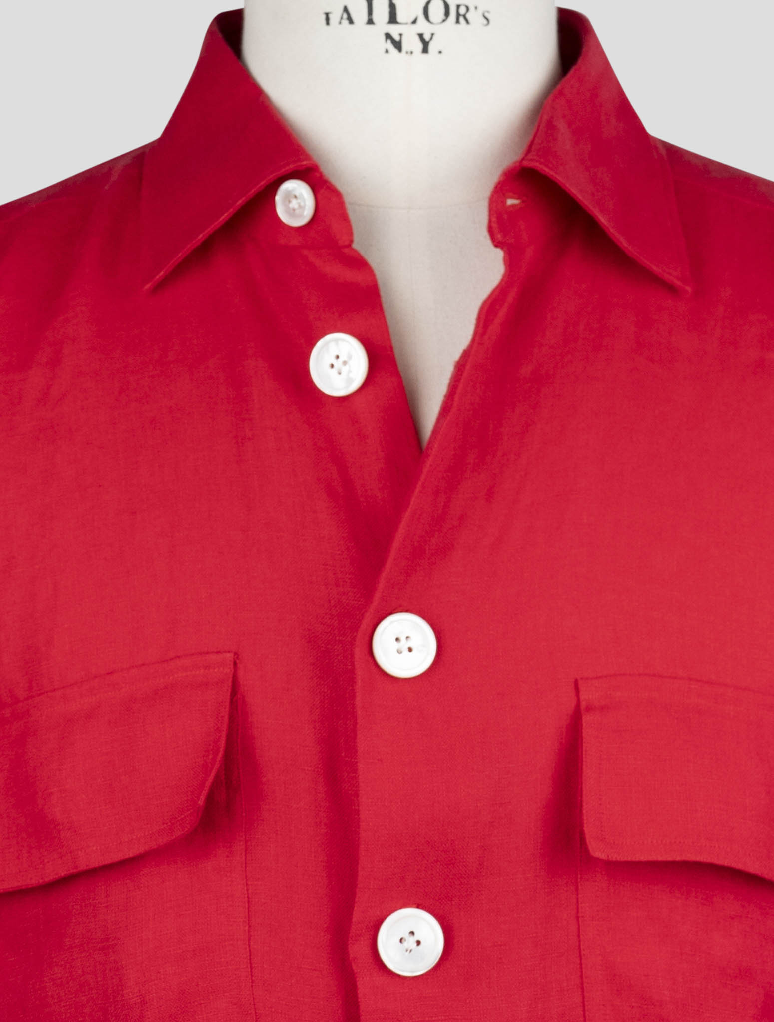 Kiton Red Linen Shirt