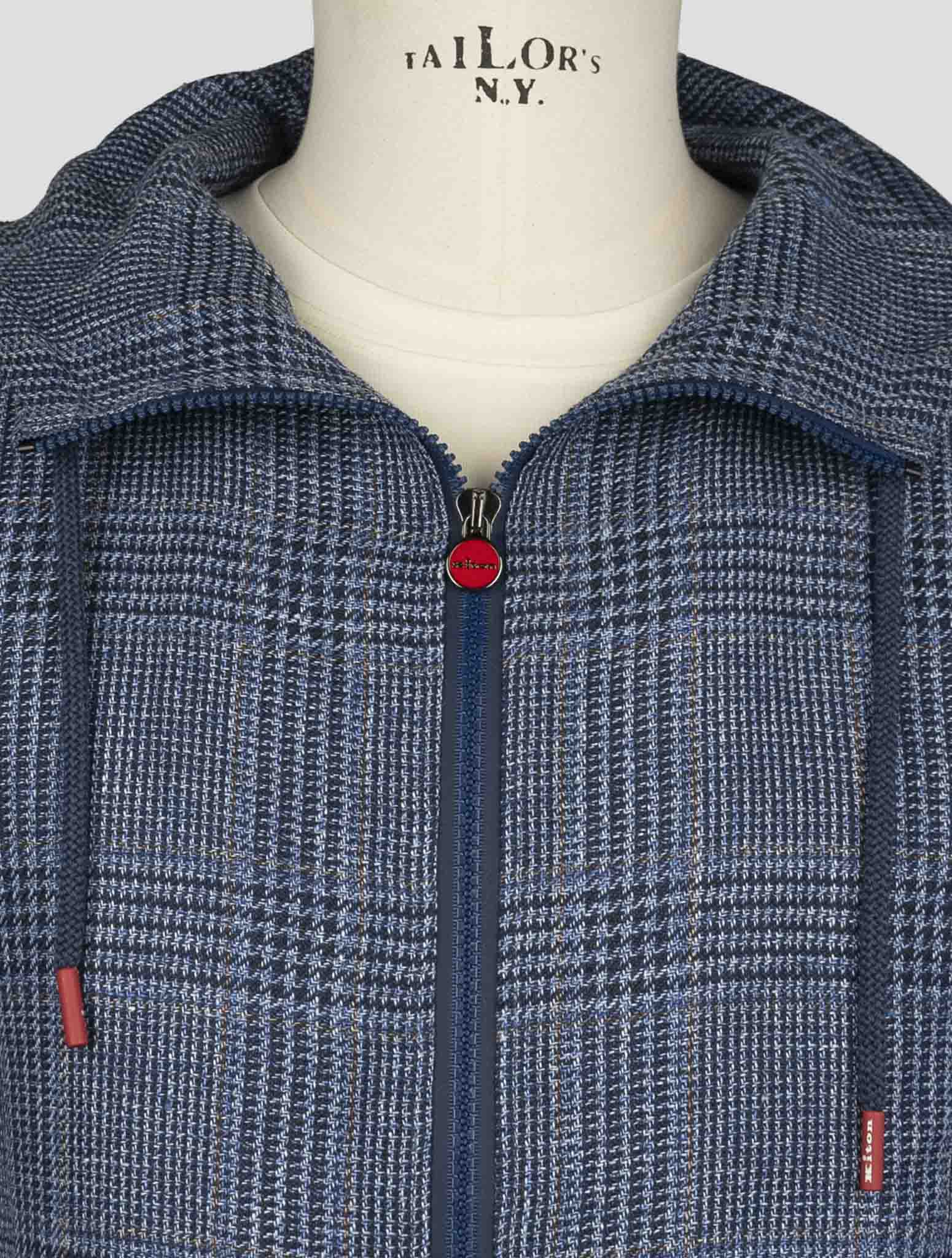 Kiton Blue Linen Silk Cotton Shirt Umbi