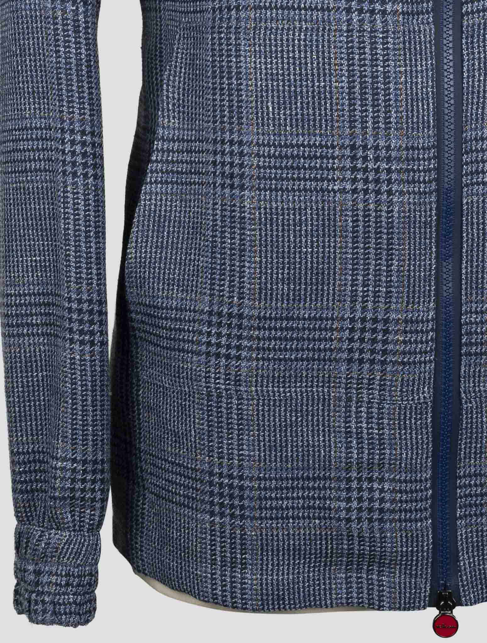 Kiton Blue Linen Silk Cotton Shirt Umbi