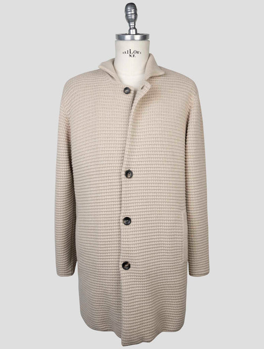 kiton Beige  Cashmere Mink Fur Overcoat
