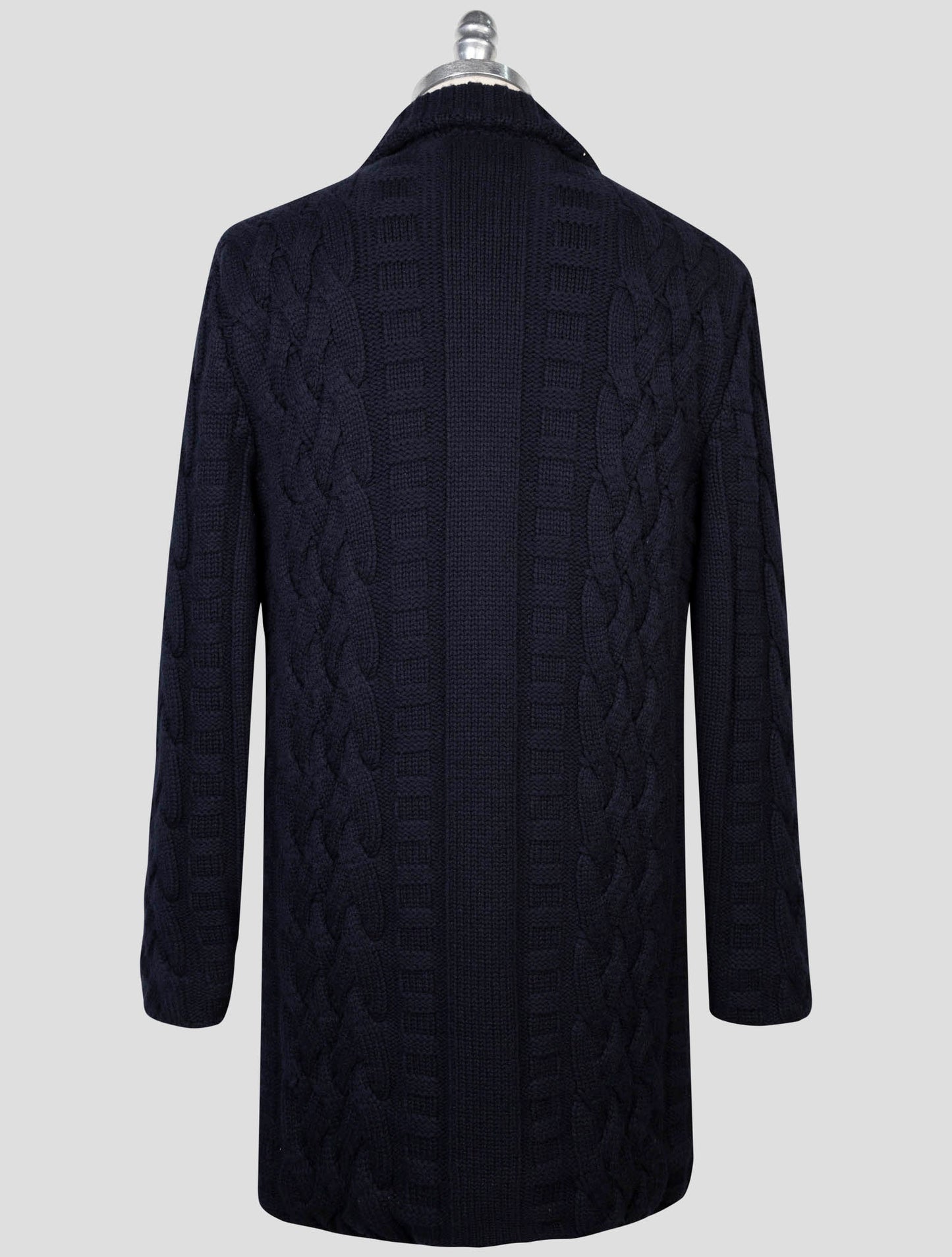kiton Blue Cashmere Mink Fur Overcoat