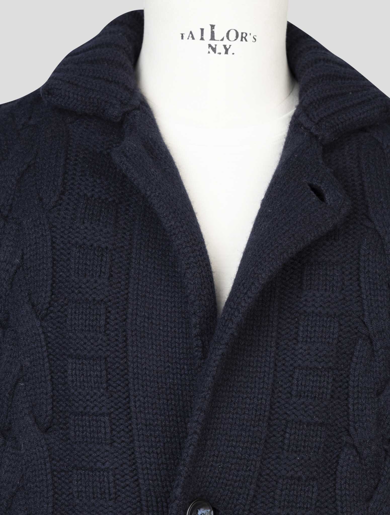 kiton Blue Cashmere Mink Fur Overcoat