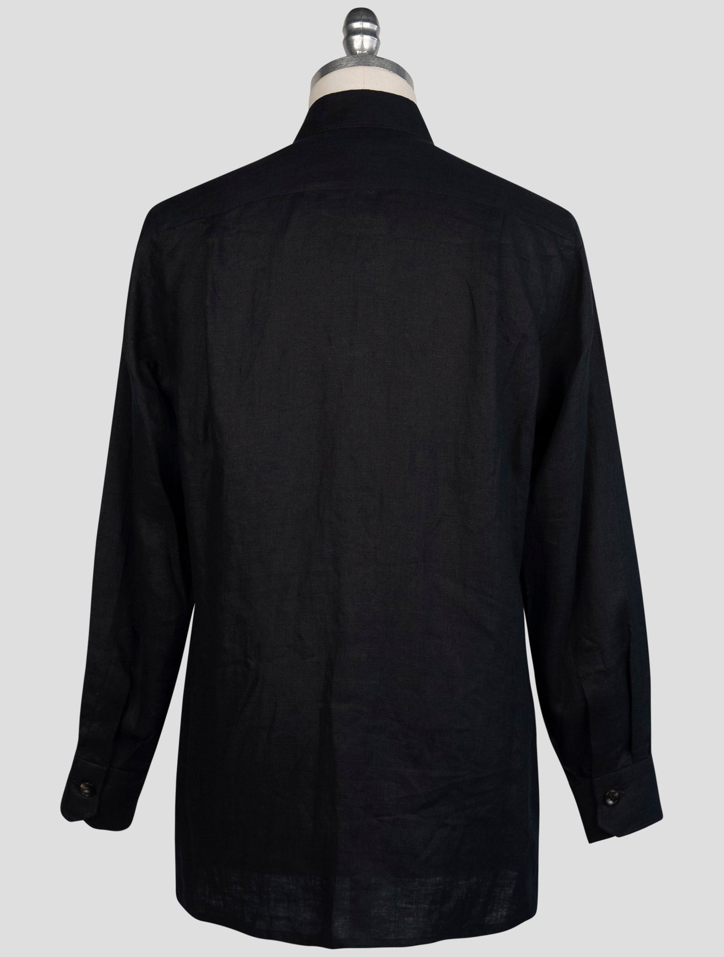 kiton Black Linen Shirt