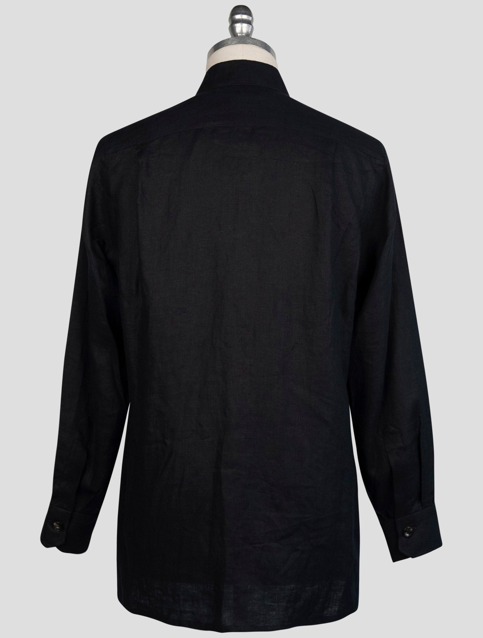 kiton Black Linen Shirt
