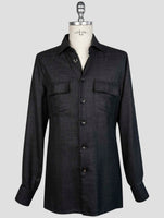 kiton Dark Gray  Cashmere Linen Silk Shirt