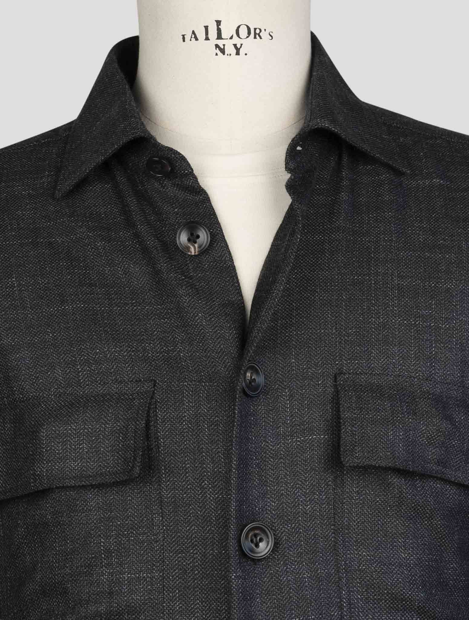 kiton Dark Gray  Cashmere Linen Silk Shirt