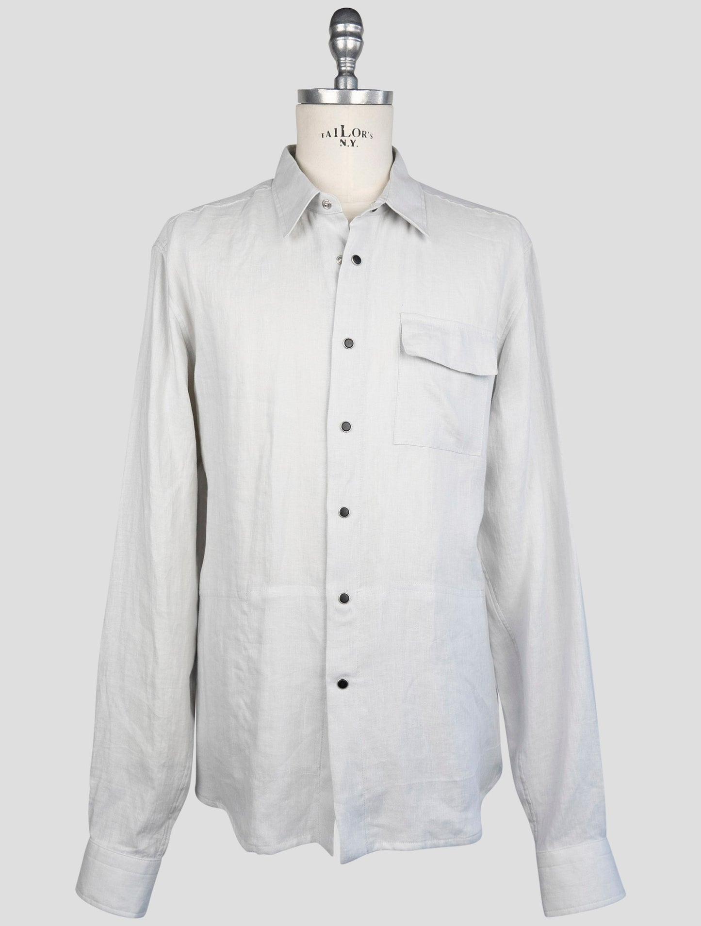 kiton Gray Linen  Shirt  Buba