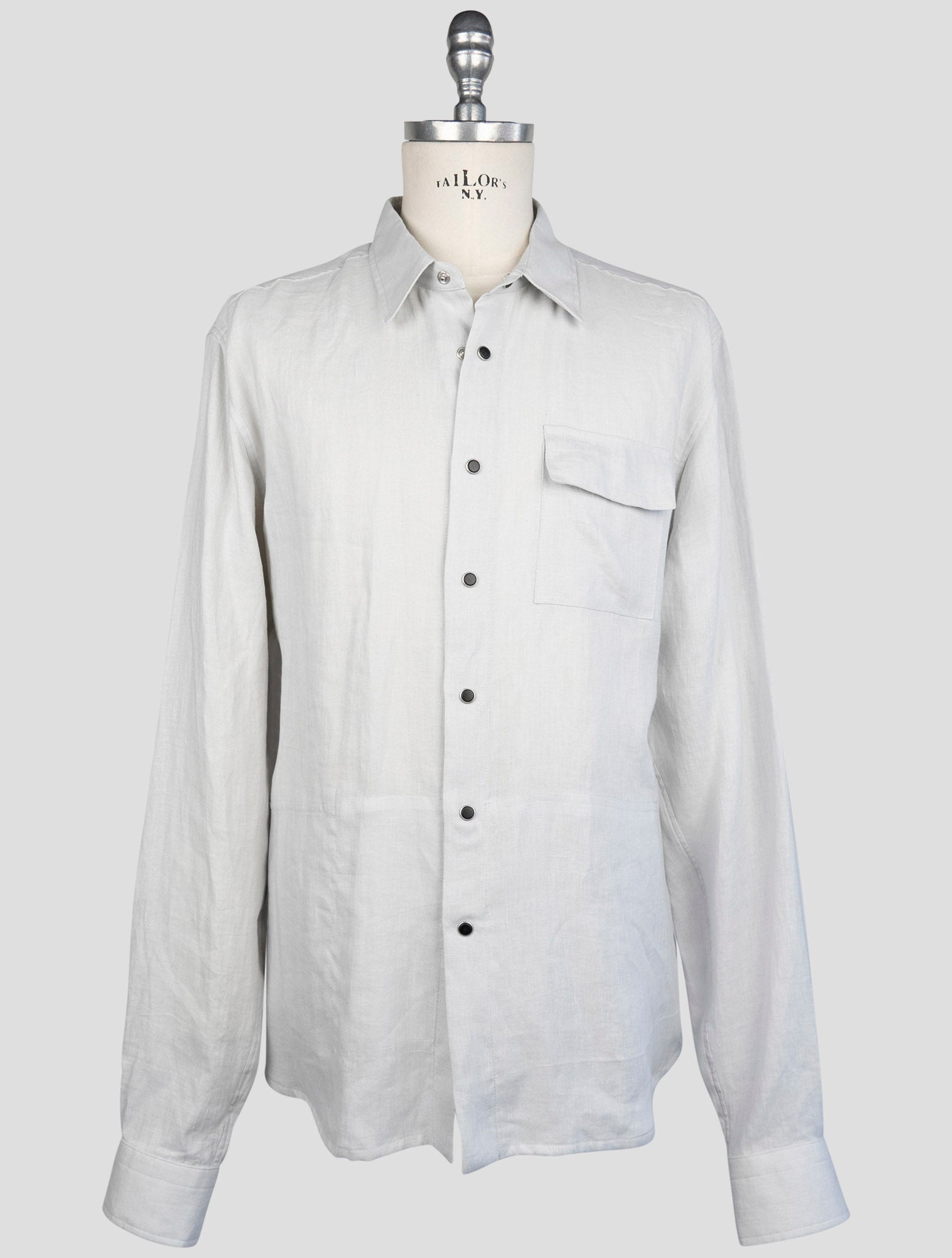 kiton Gray Linen  Shirt  Buba