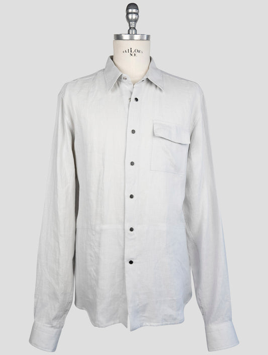 kiton Gray Linen  Shirt  Buba