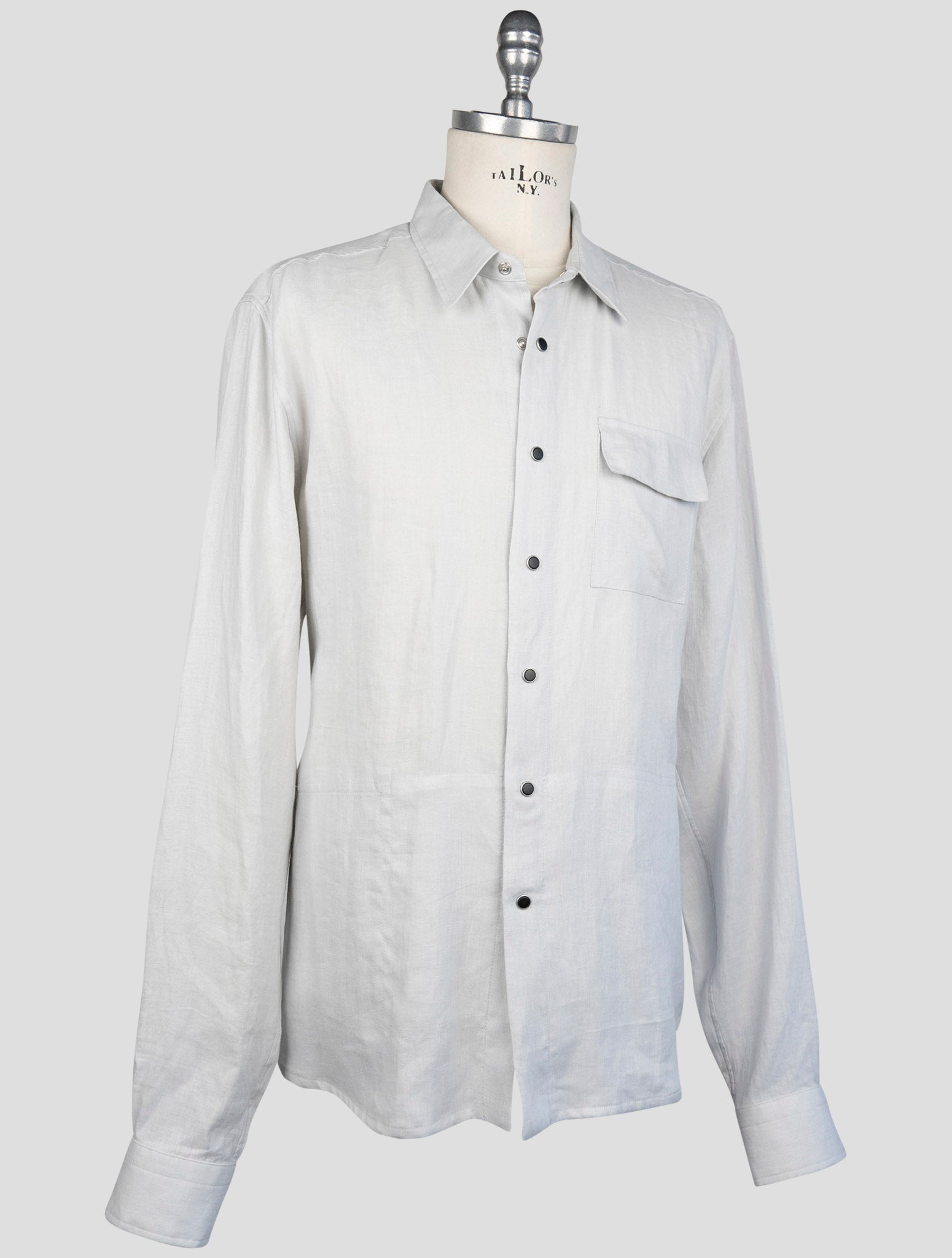 kiton Gray Linen  Shirt  Buba