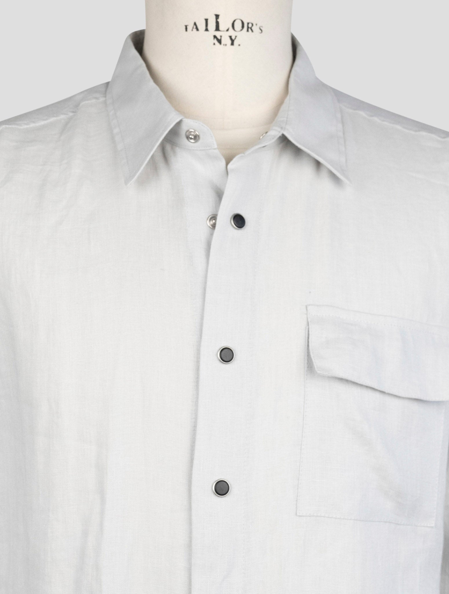 kiton Gray Linen  Shirt  Buba