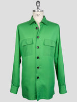 kiton Green Lyocell Viscose Silk  Shirt