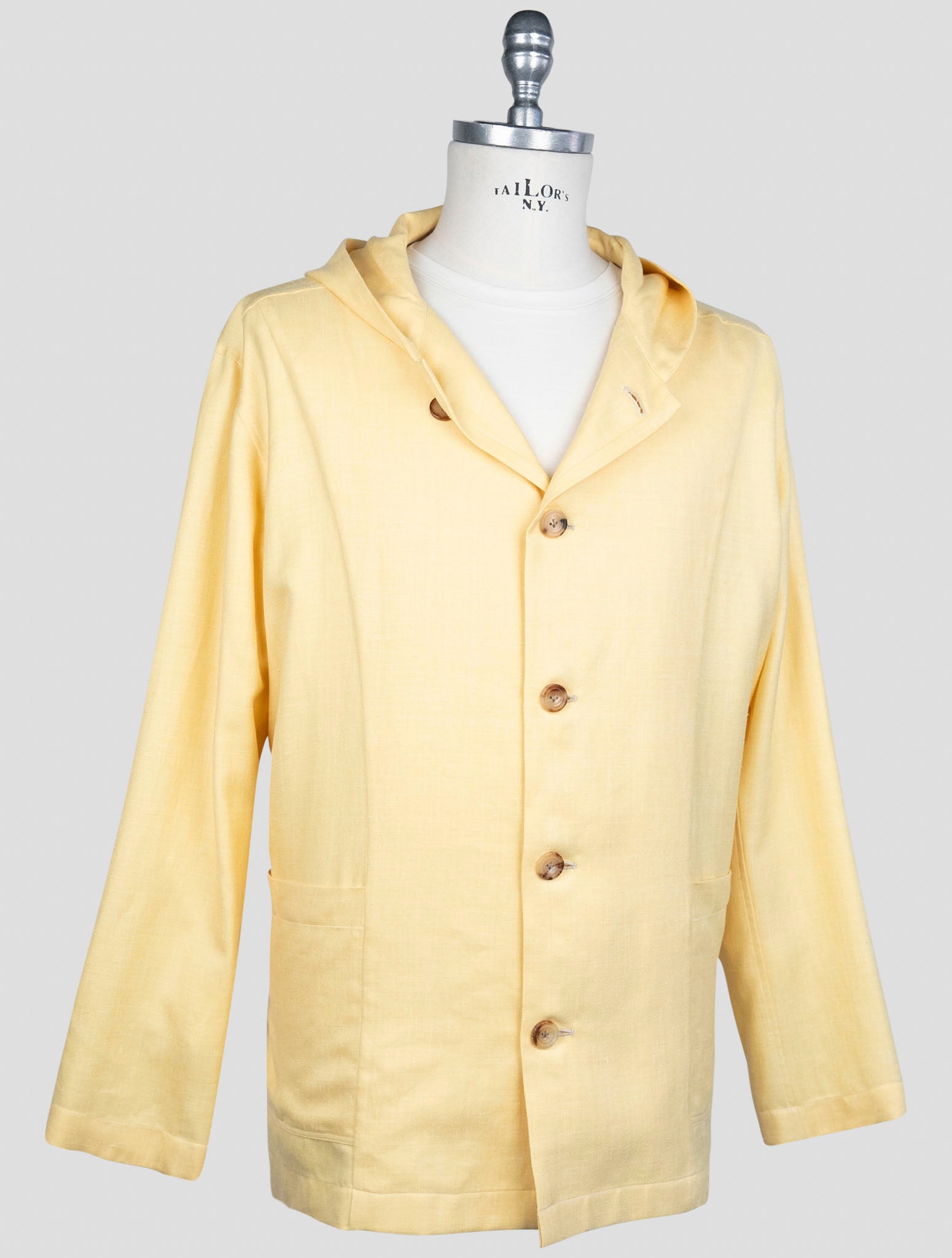 kiton Yellow Cashmere Silk Linen  Shirt Luca
