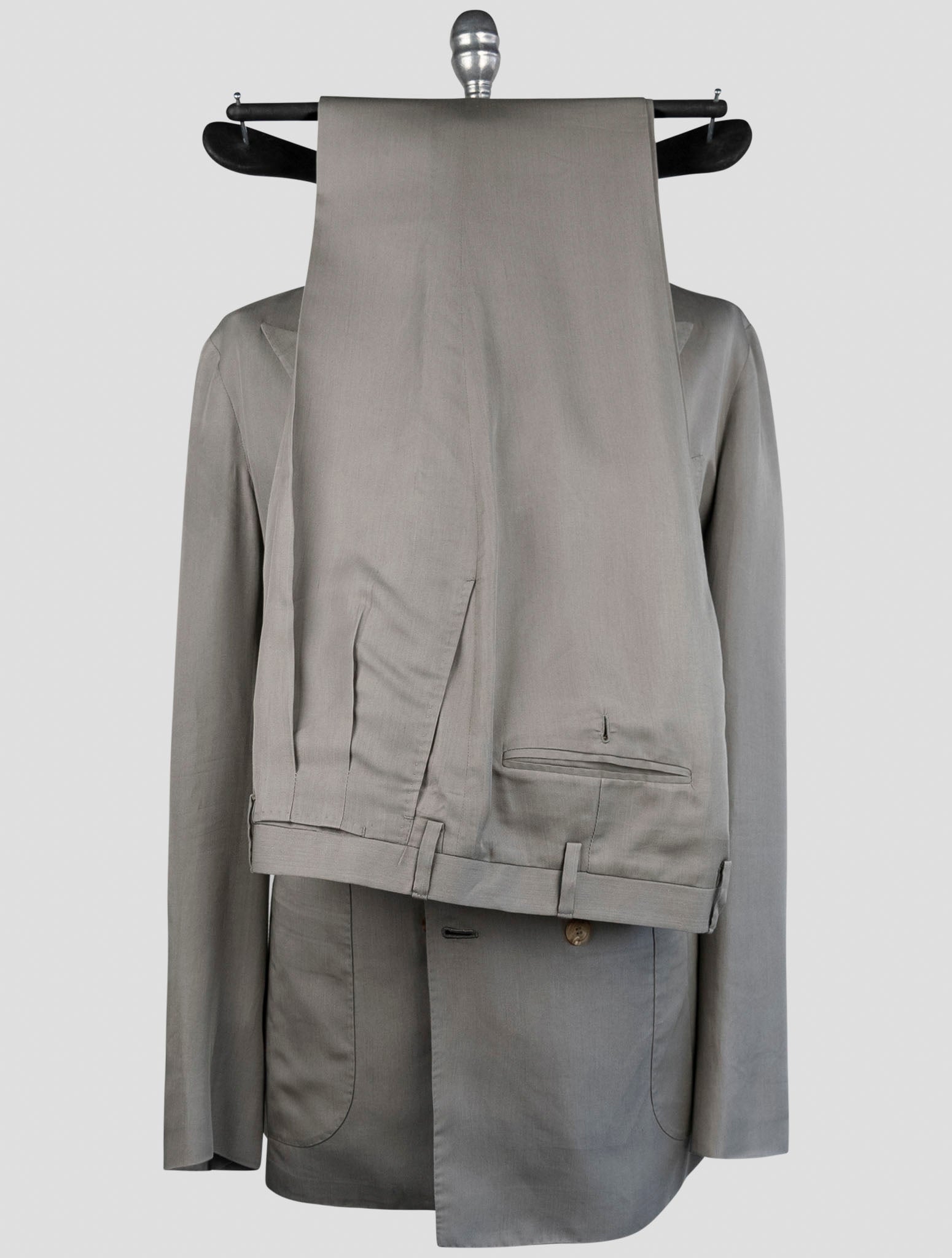 Kiton Gray Lyocell Viscose Silk Suit
