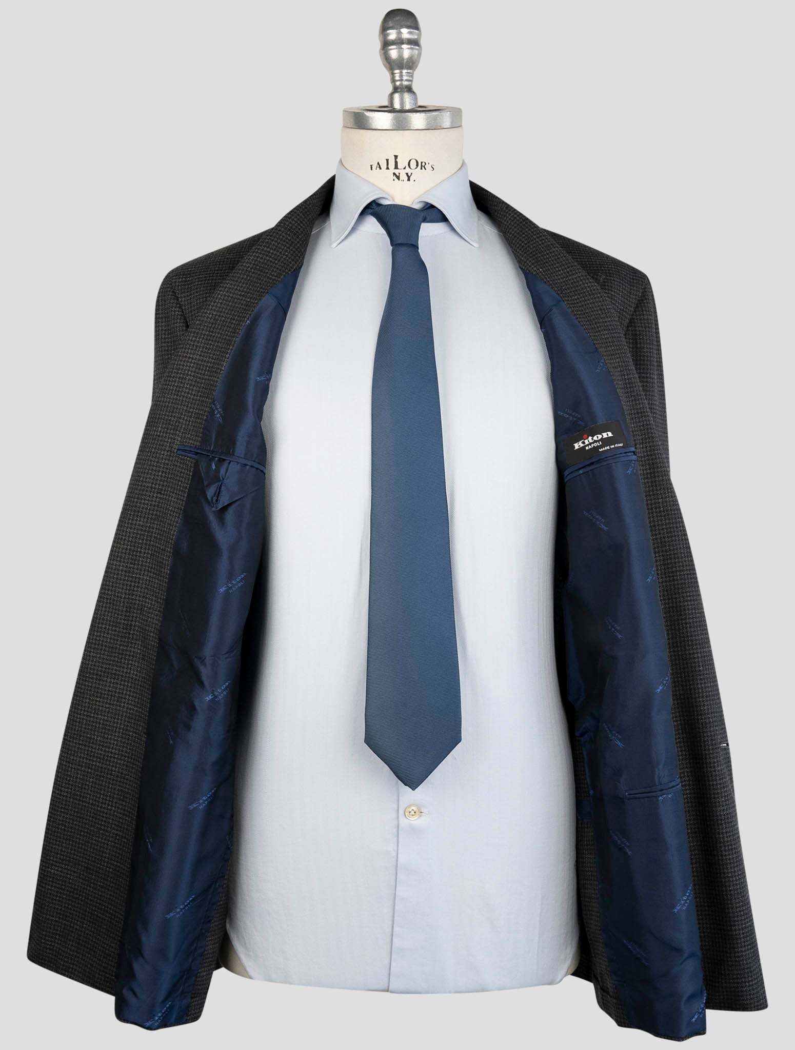 Kiton Gray Virgin Wool Cashmere Suit