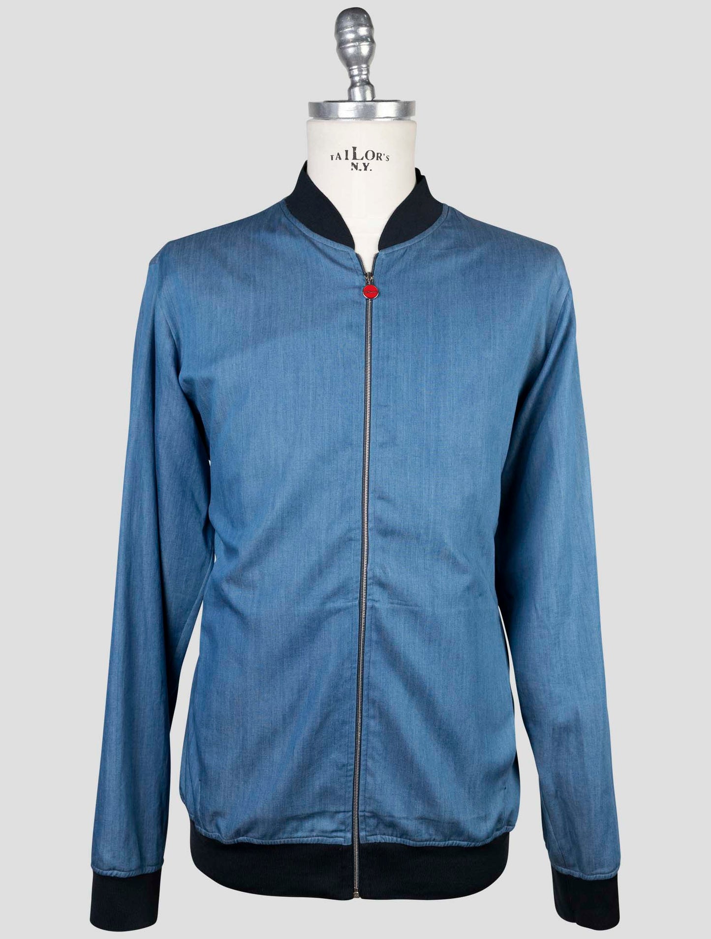 Kiton Light Blue Cotton Coat