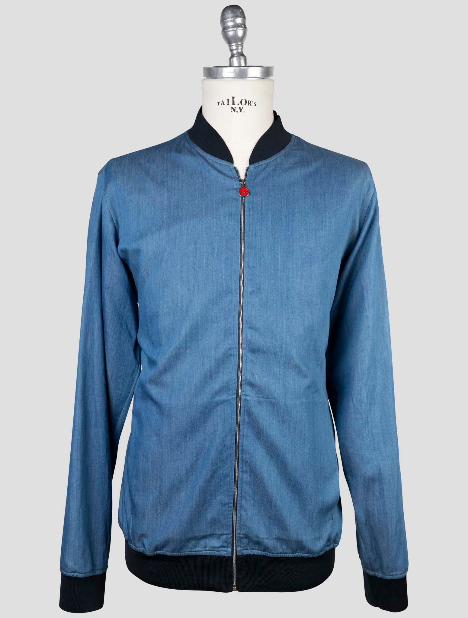 Kiton Light Blue Cotton Coat