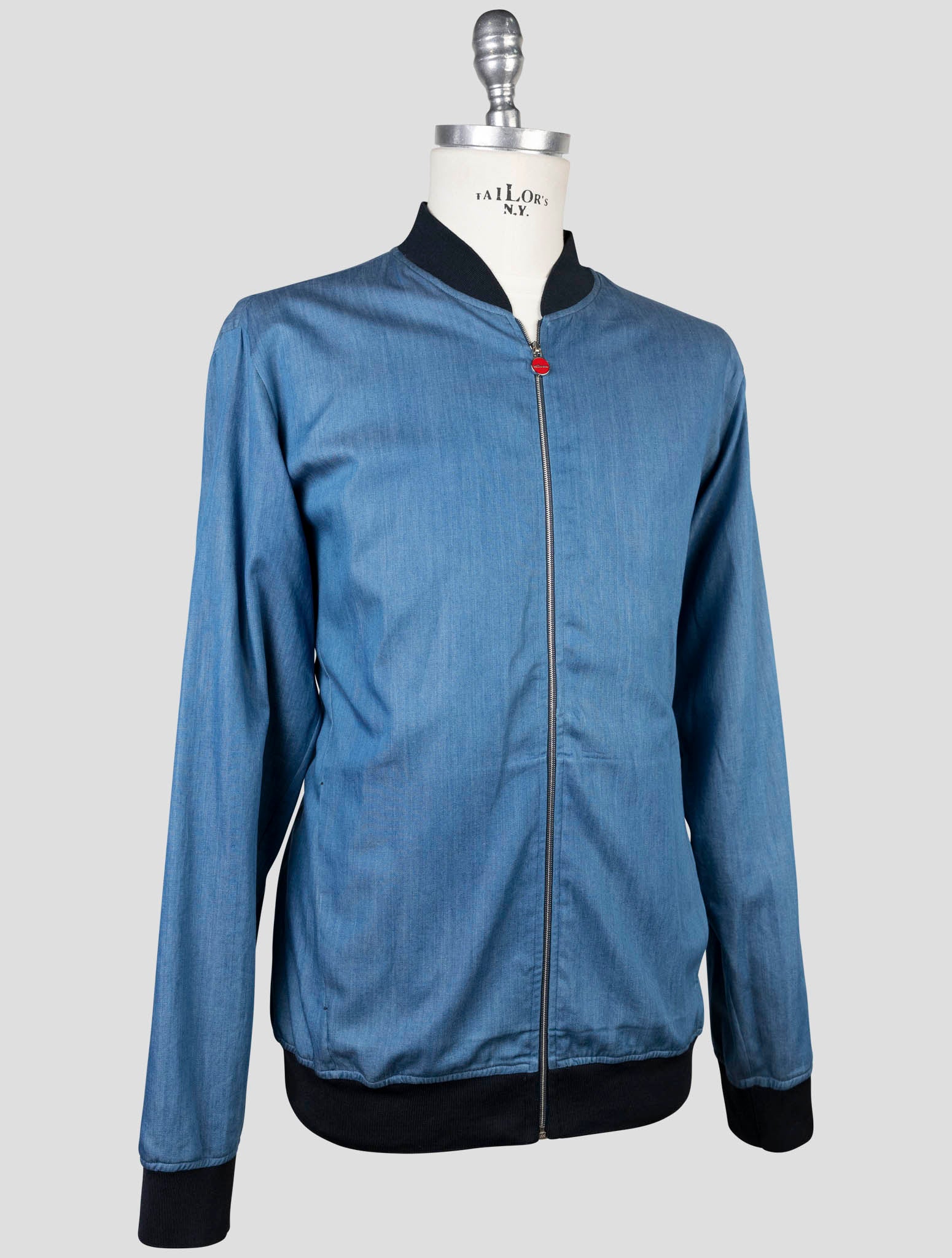 Kiton Light Blue Cotton Coat