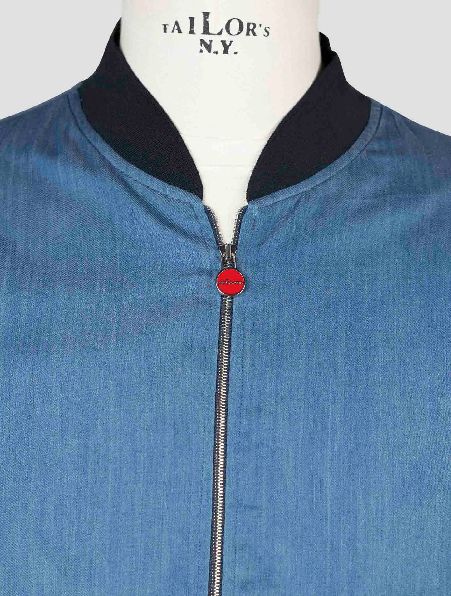 Kiton Light Blue Cotton Coat