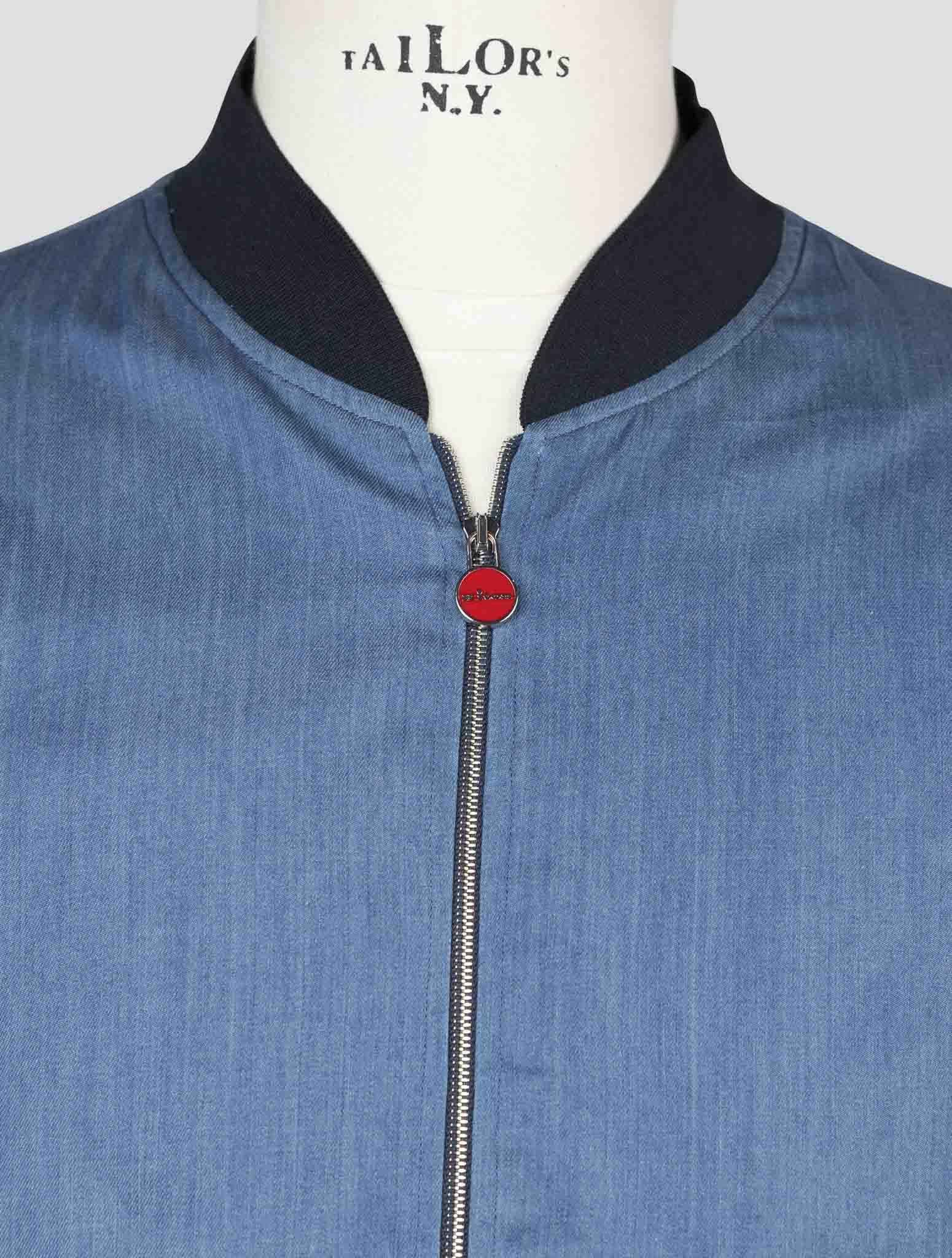 Kiton Light Blue Cotton Coat