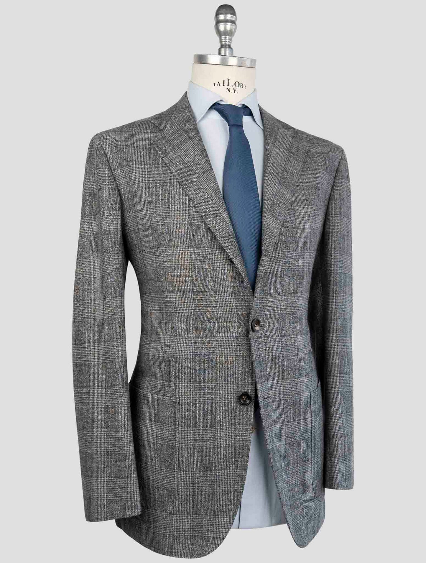 Kiton Light Gray Cashmere Virgin Wool Silk Linen Suit