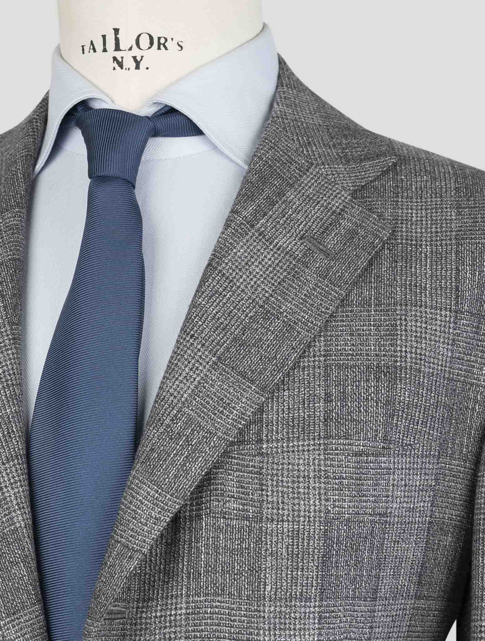 Kiton Light Gray Cashmere Virgin Wool Silk Linen Suit