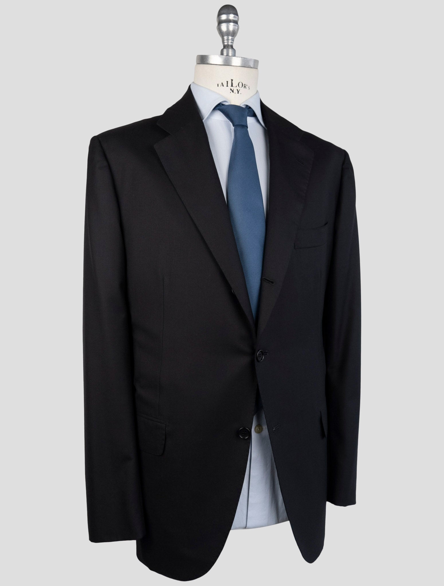 Kiton Black Wool 14 Micron Suit