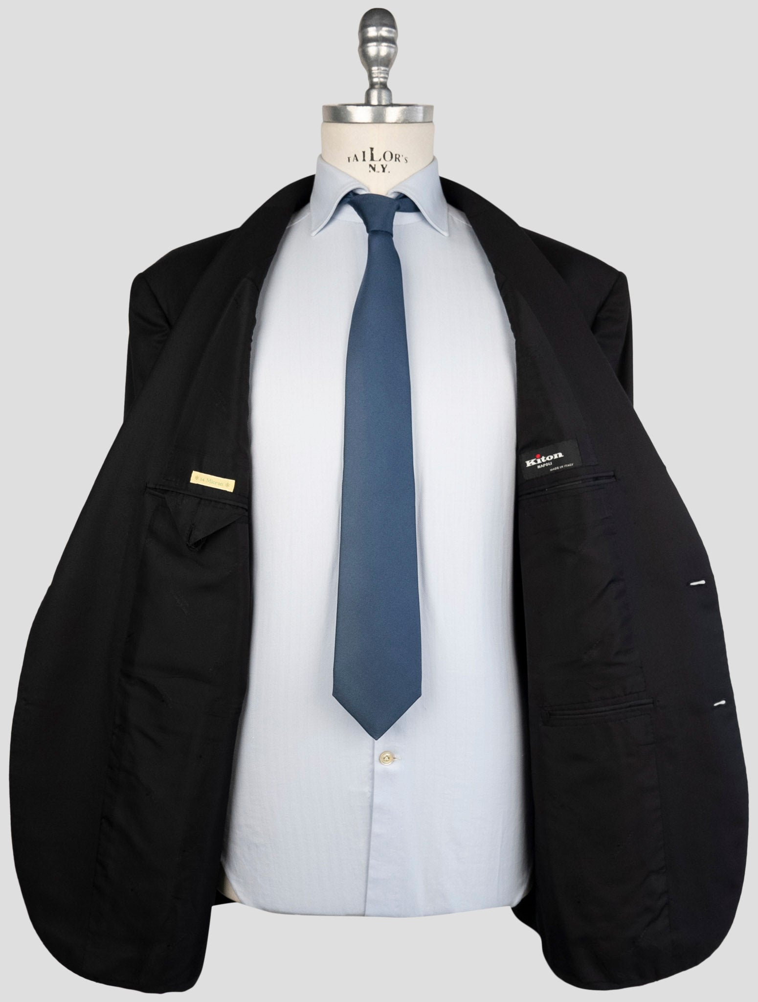 Kiton Black Wool 14 Micron Suit