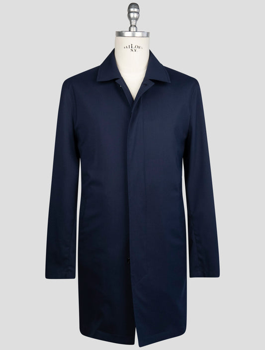 Kiton Blue Virgin Wool Pa Ea Overcoat