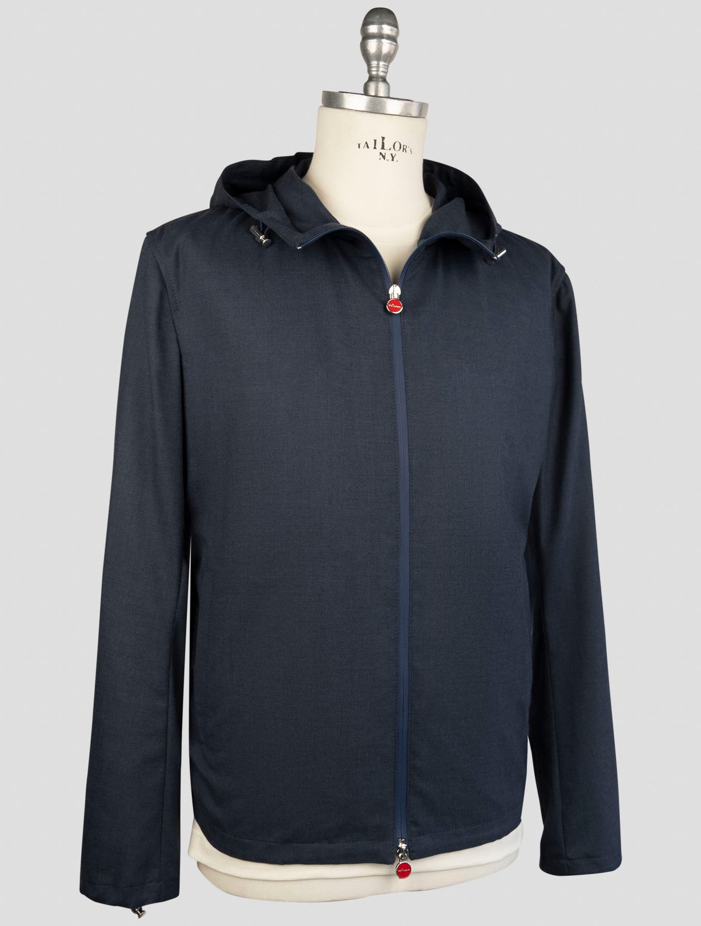 Kiton Blue Cashmere Silk Coat