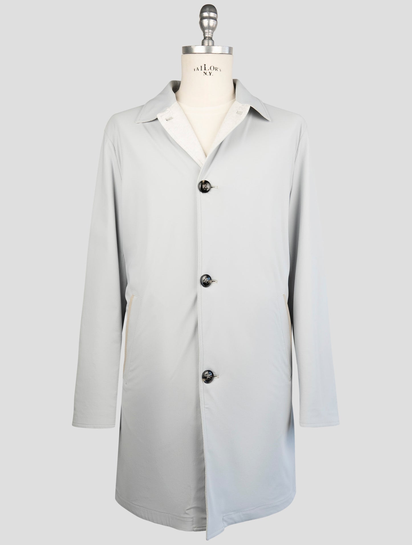 Kiton Gray Pa Ea Reverse Overcoat