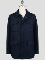 Kiton Blue Cotton Coat