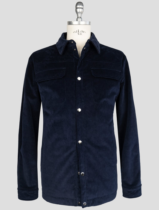 Kiton Blue Virgin Wool Silk Coat