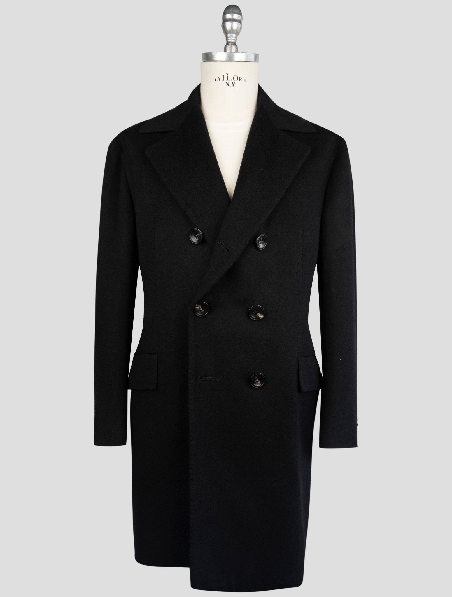 Kiton Black Cashmere Overcoat